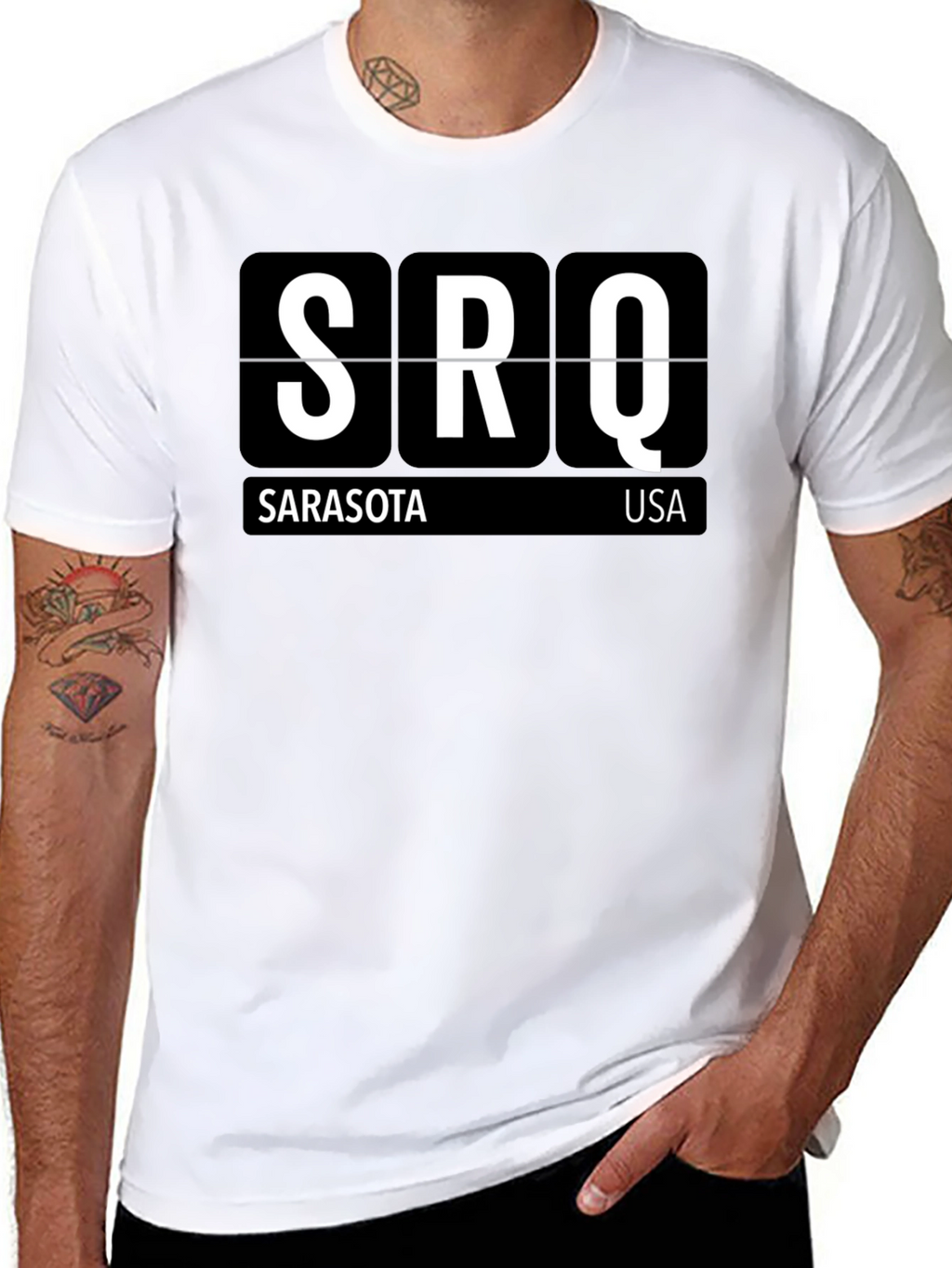Sarasota Airport Code SRQ Black T-Shirt