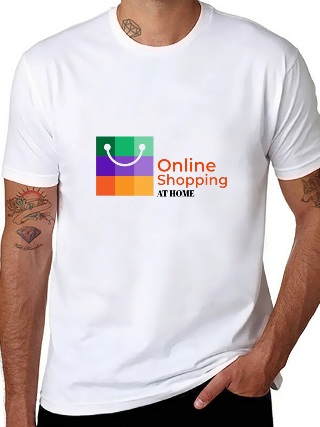 Online Shopping Black T-Shirt