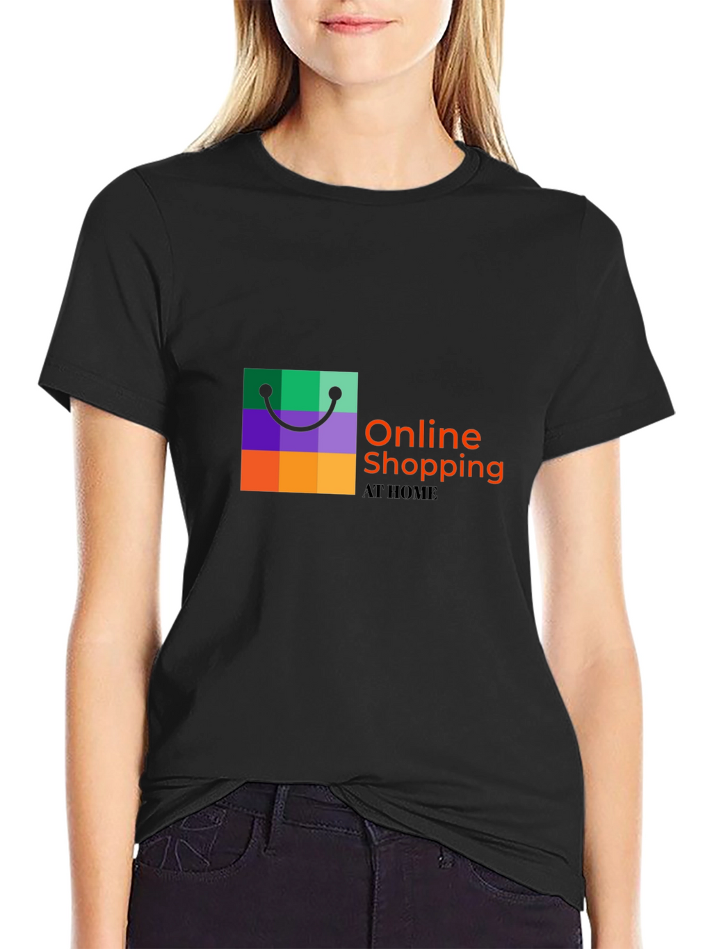 Online Shopping Black T-Shirt