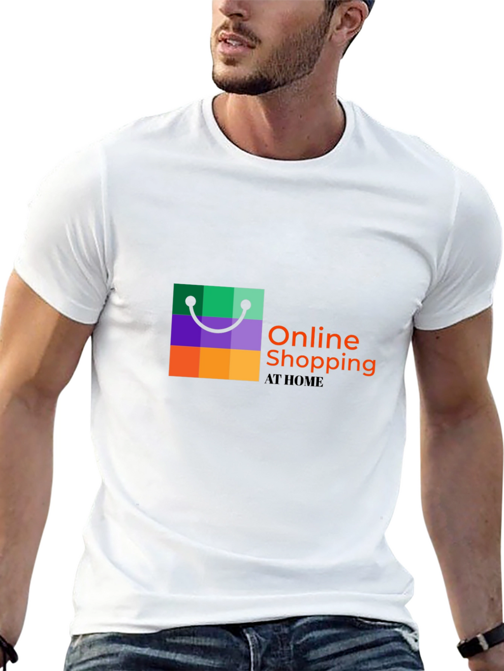 Online Shopping Black T-Shirt