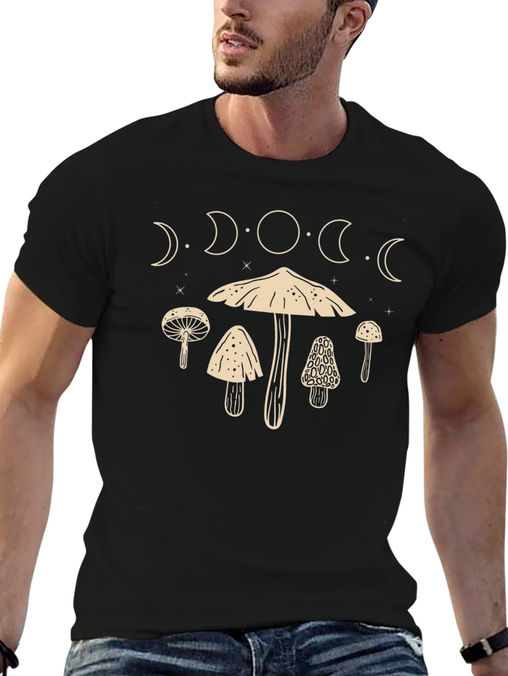 Mushroom Moon Phase Graphic Tee
