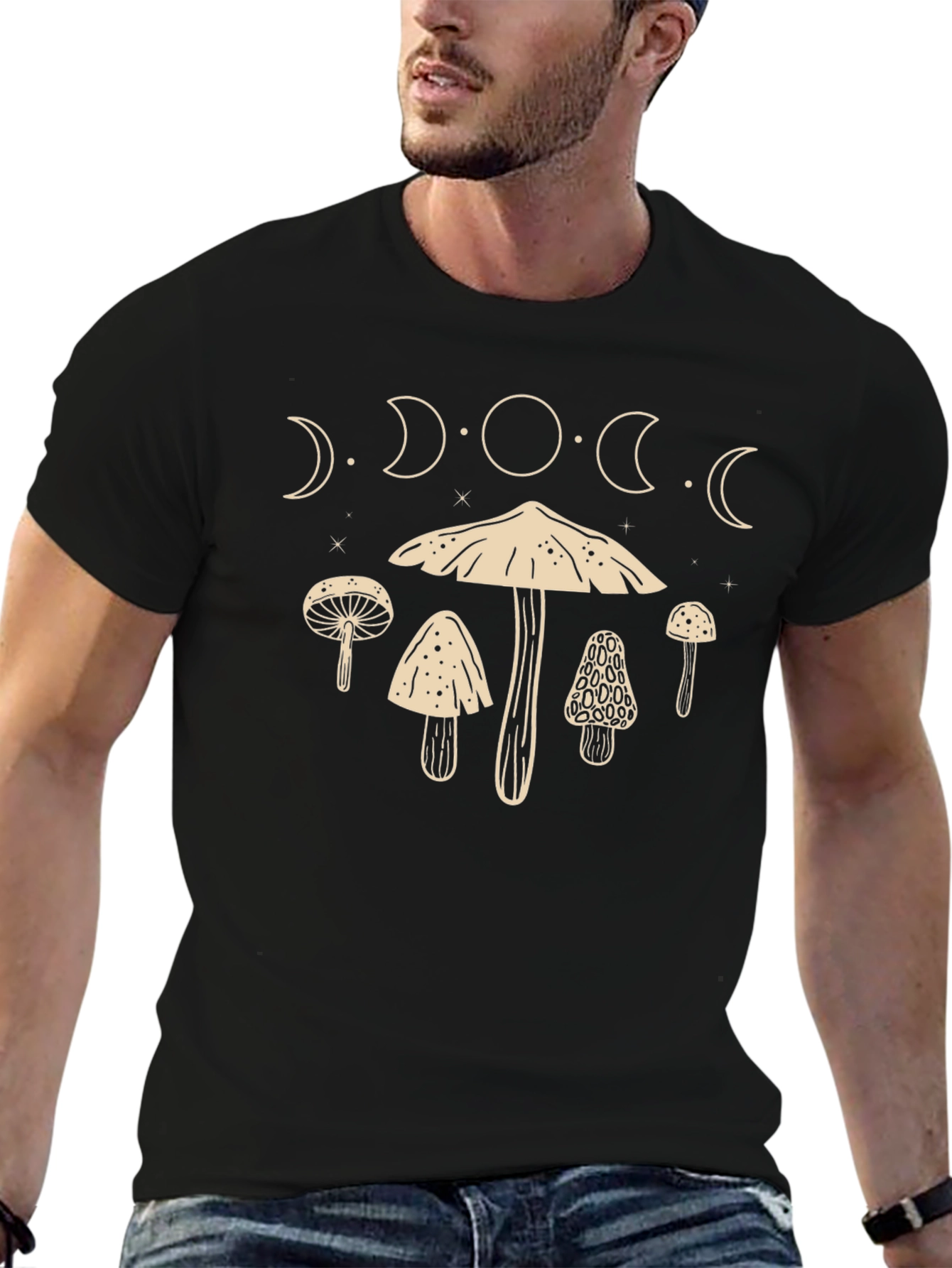 Mushroom Moon Phase Graphic Tee