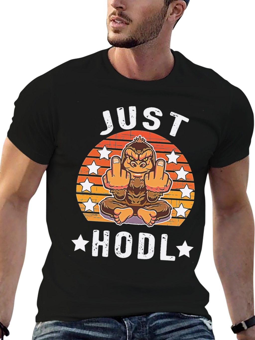 Just HODL T-Shirt - Funny Crypto Ape Design