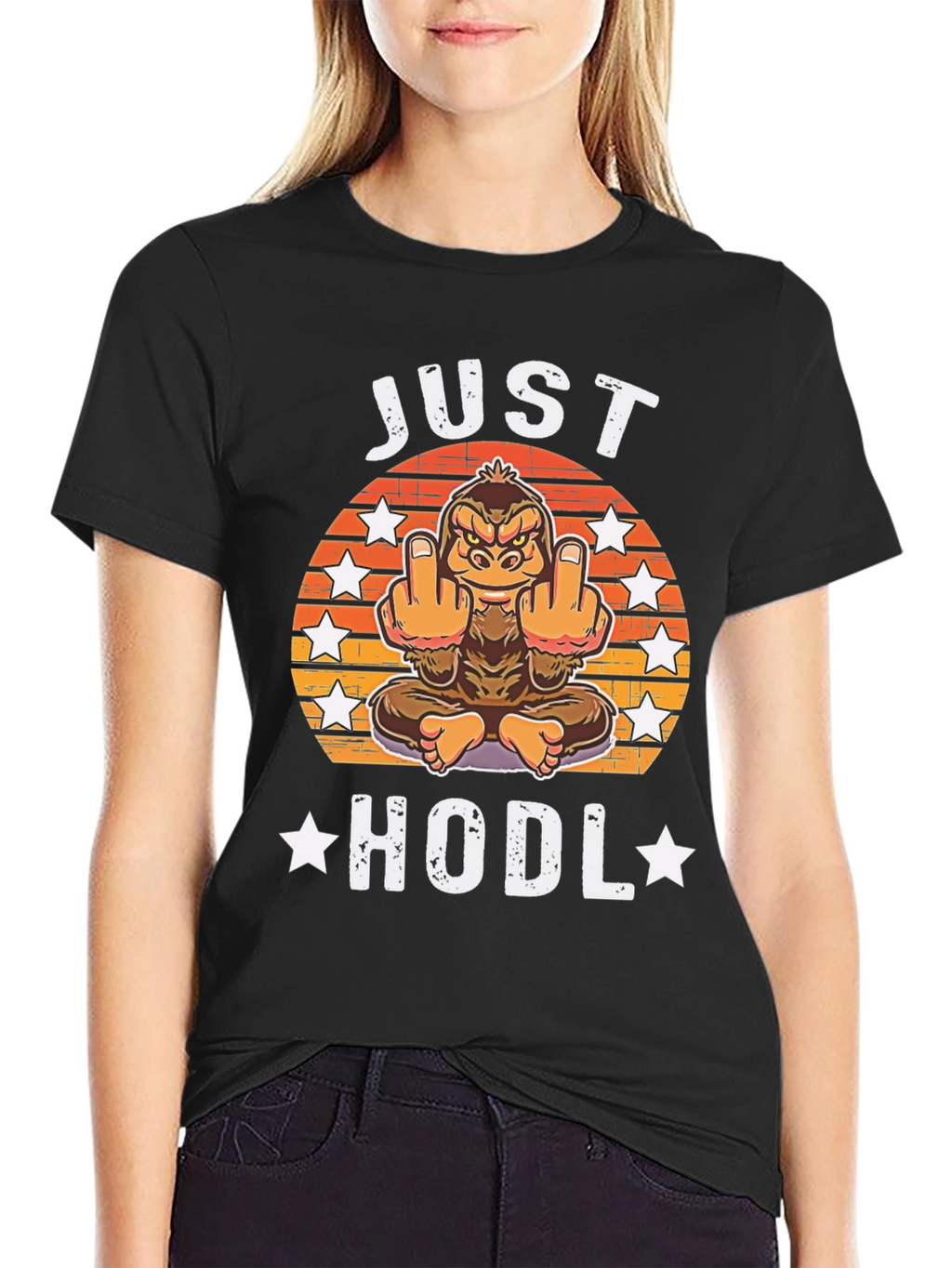 Just HODL T-Shirt - Funny Crypto Ape Design