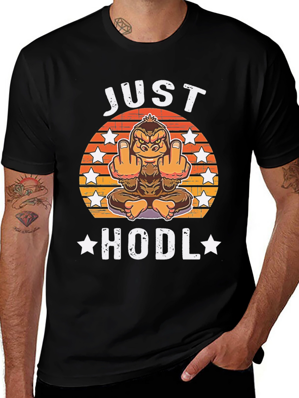 Just HODL T-Shirt - Funny Crypto Ape Design