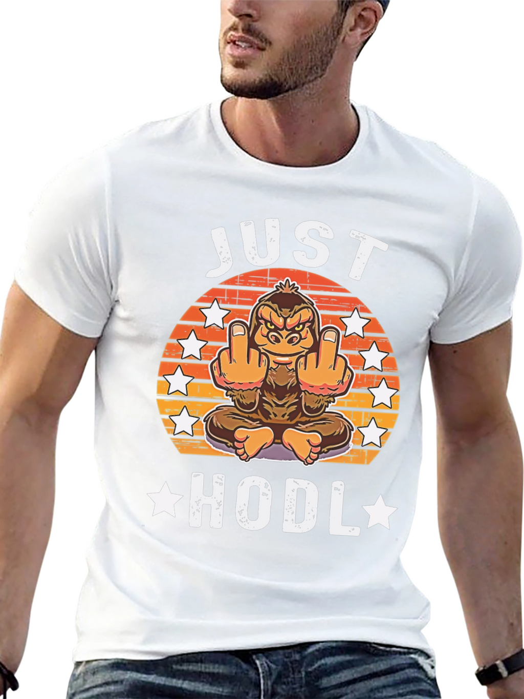 Just HODL T-Shirt - Funny Crypto Ape Design