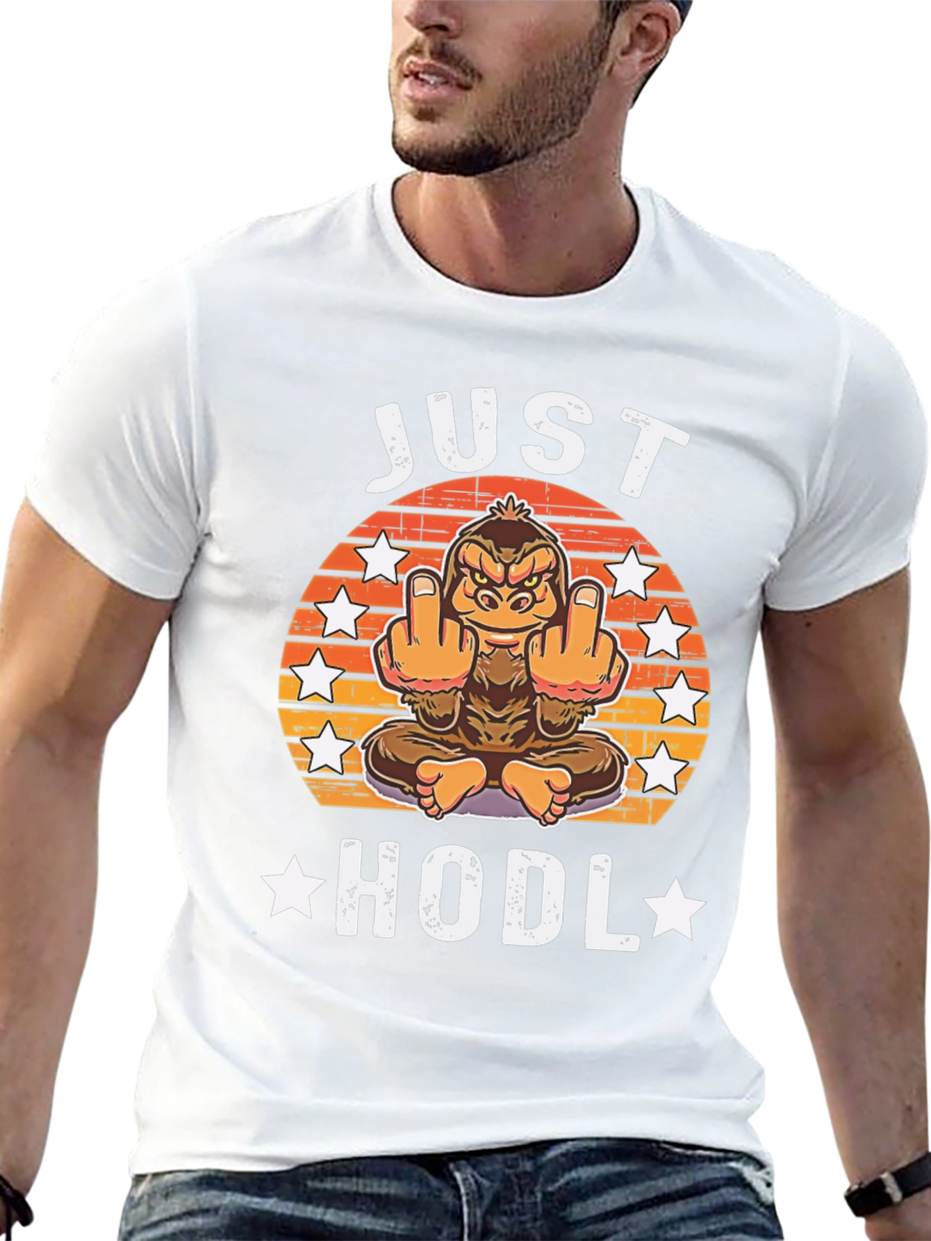 Just HODL T-Shirt - Funny Crypto Ape Design