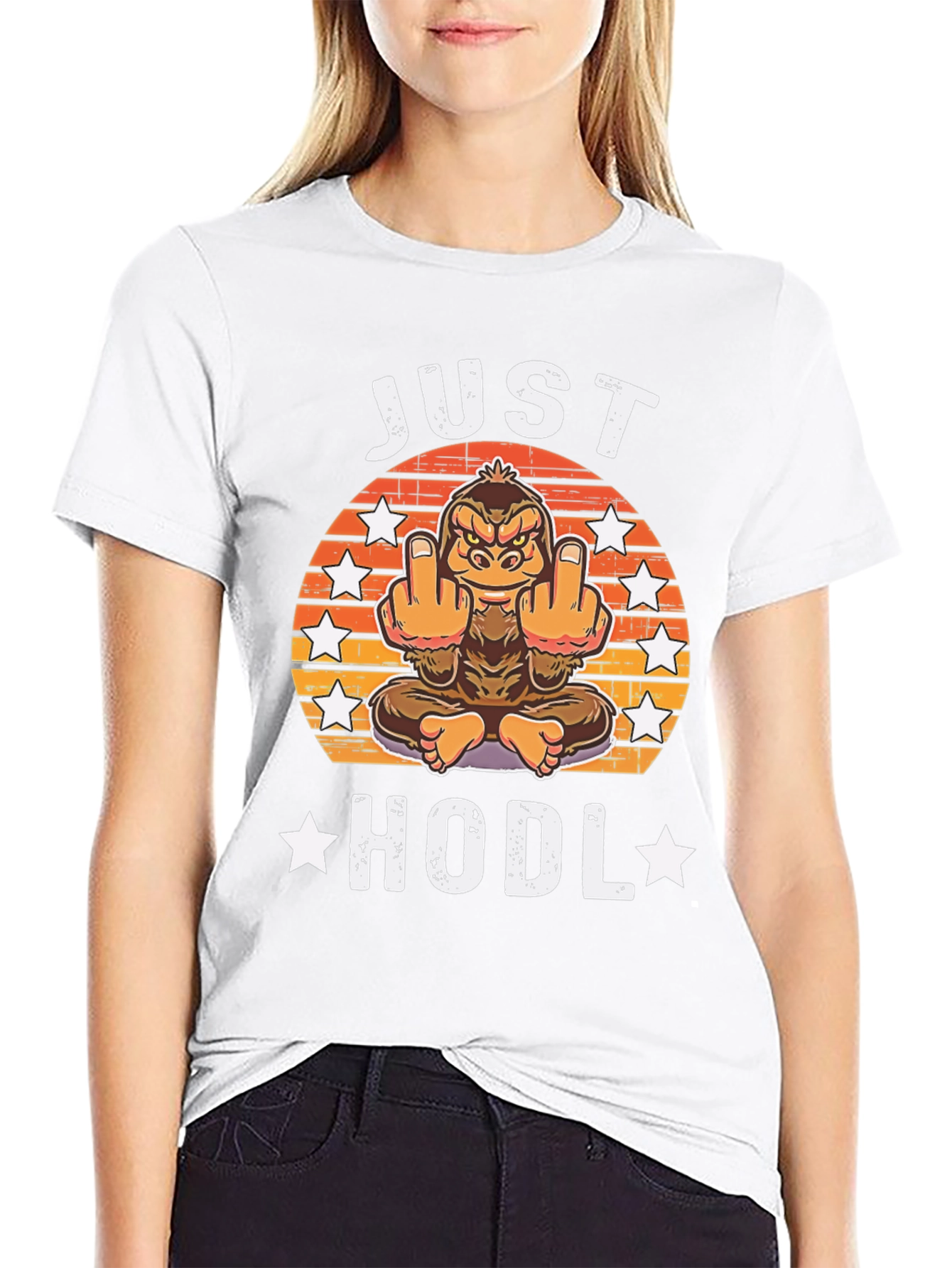 Just HODL T-Shirt - Funny Crypto Ape Design