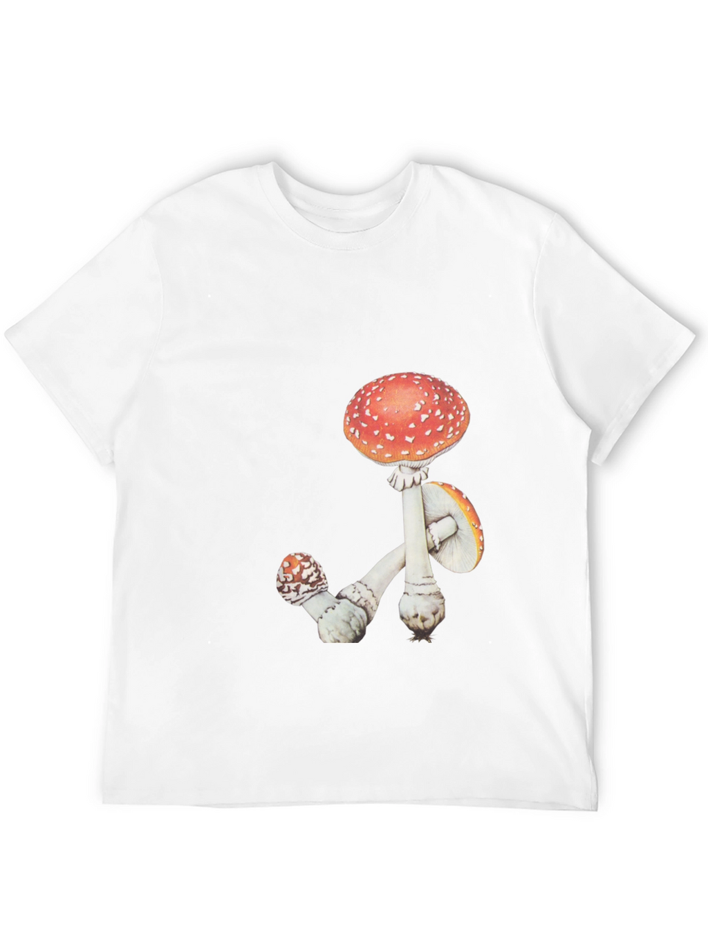 Mushroom Graphic Tee - Black Cotton T-Shirt