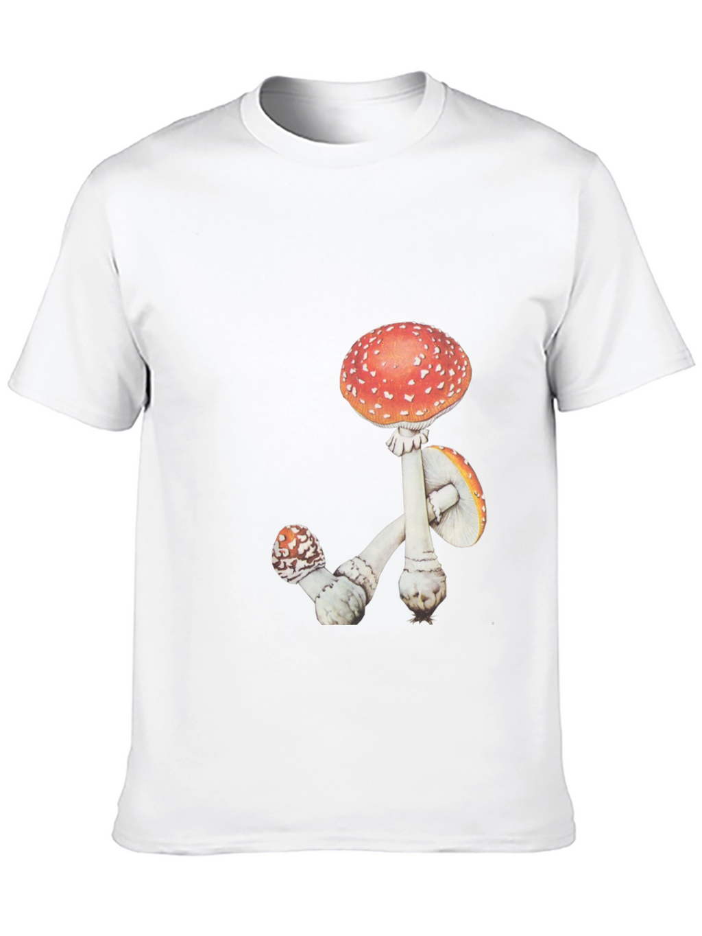Mushroom Graphic Tee - Black Cotton T-Shirt