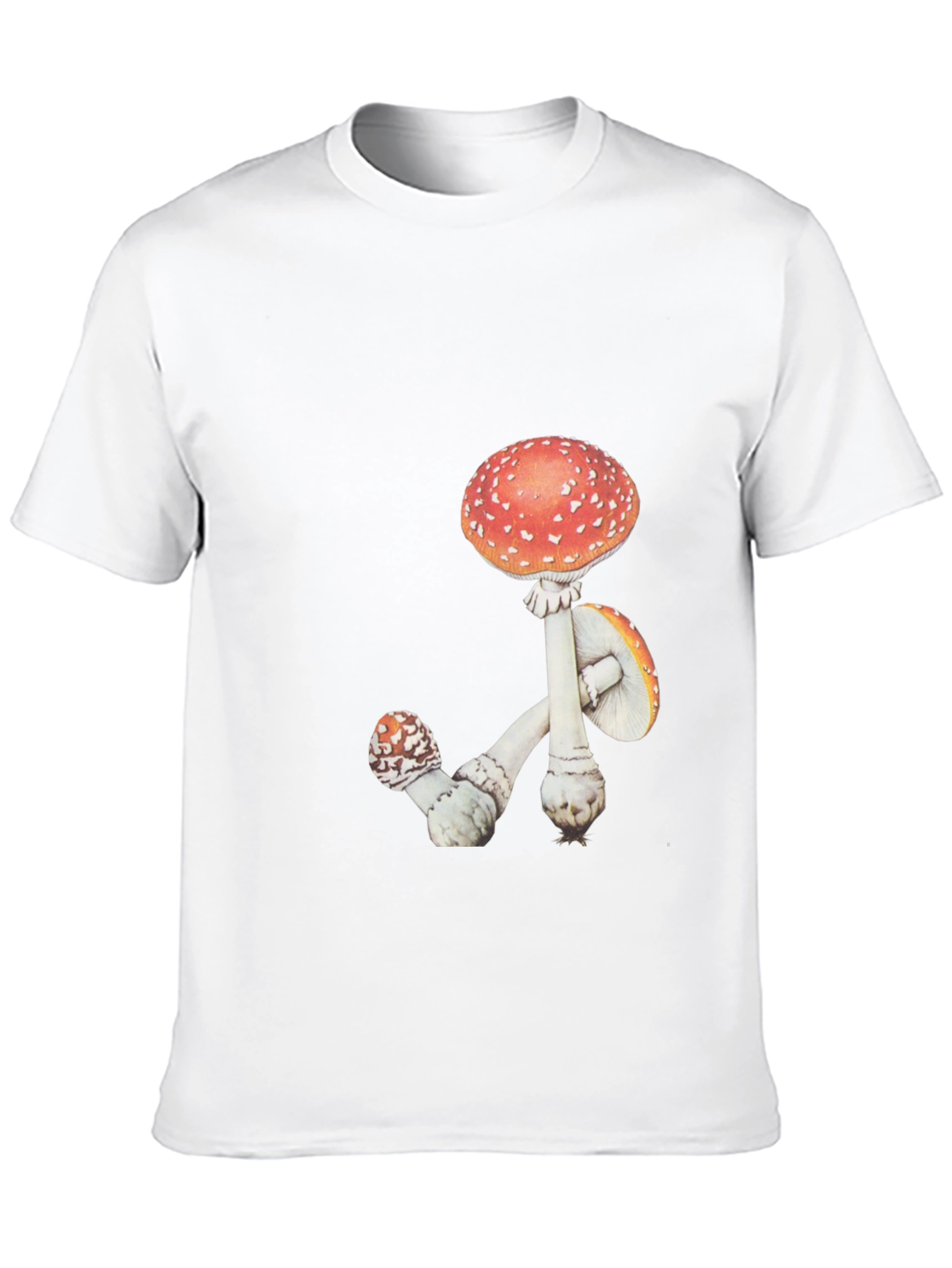 Mushroom Graphic Tee - Black Cotton T-Shirt