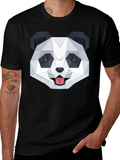 Geometric Panda Graphic Black T-Shirt