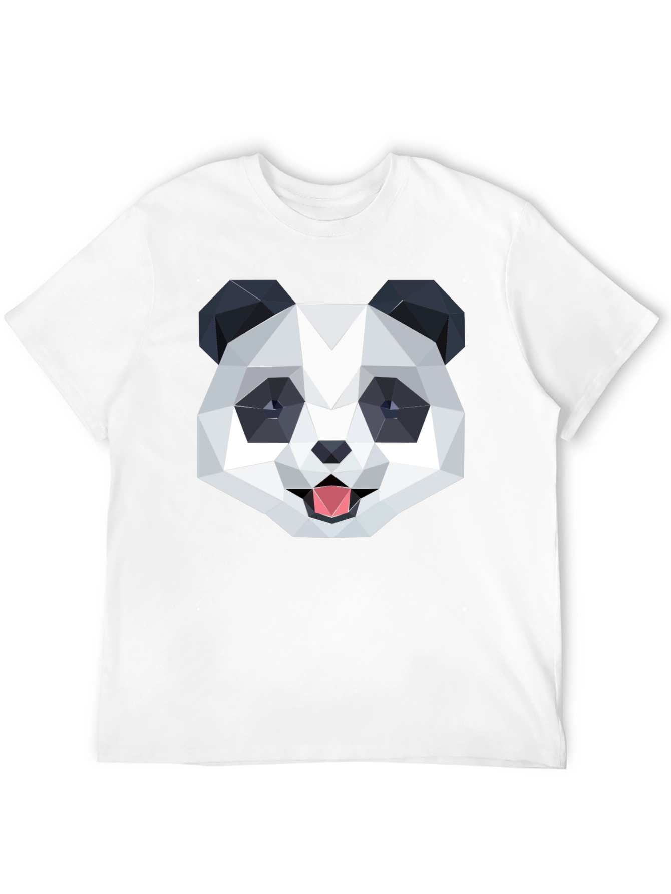 Geometric Panda Graphic Black T-Shirt