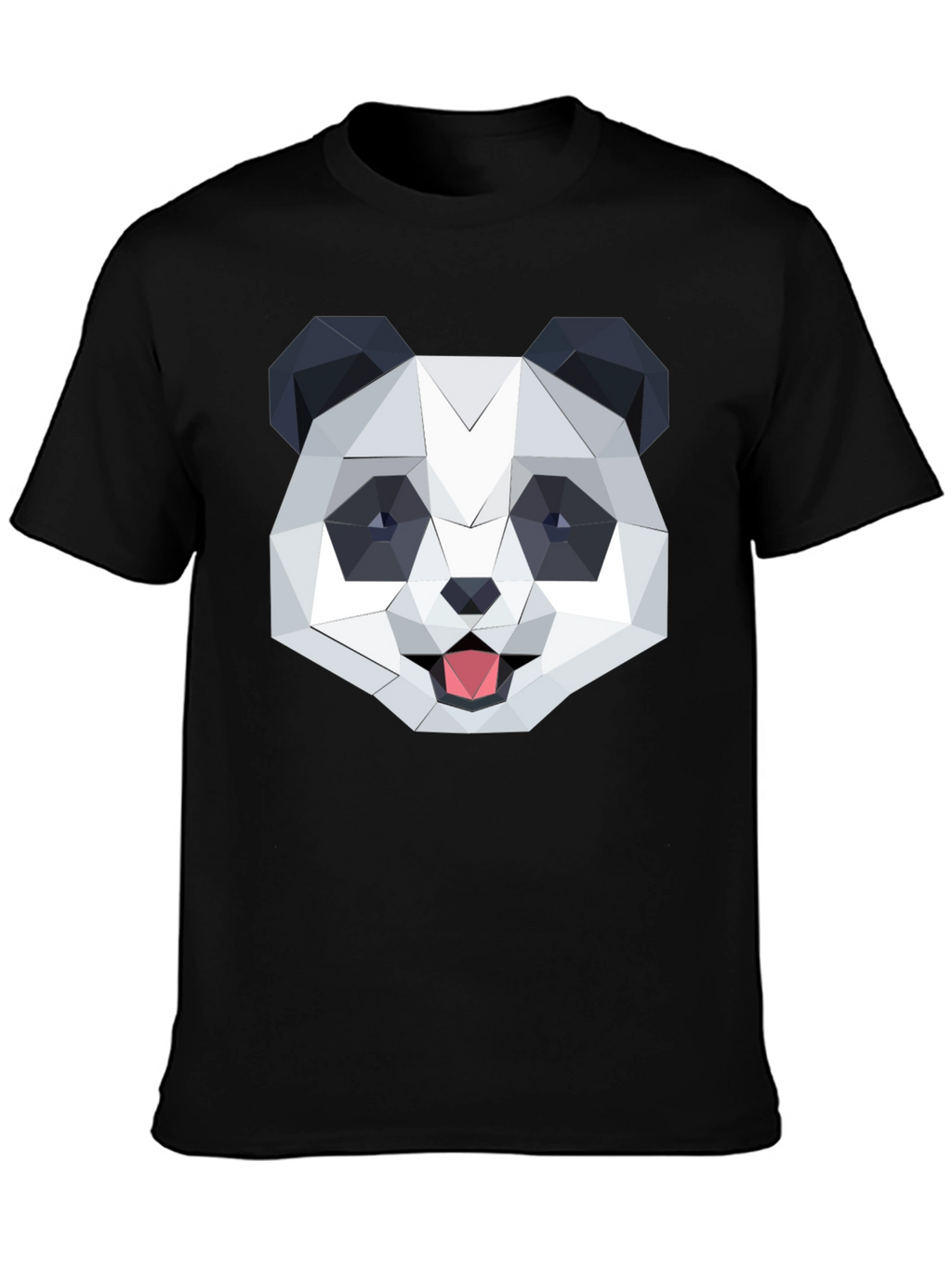Geometric Panda Graphic Black T-Shirt