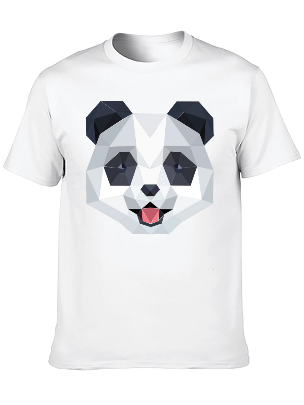 Geometric Panda Graphic Black T-Shirt