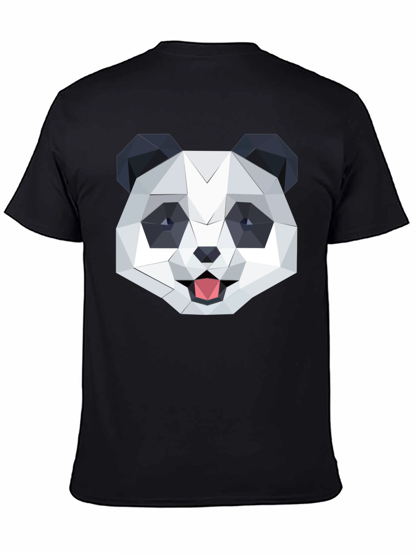 Geometric Panda Graphic Black T-Shirt