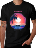 Beach Rated T-Shirt - Sunset & Jeep Design