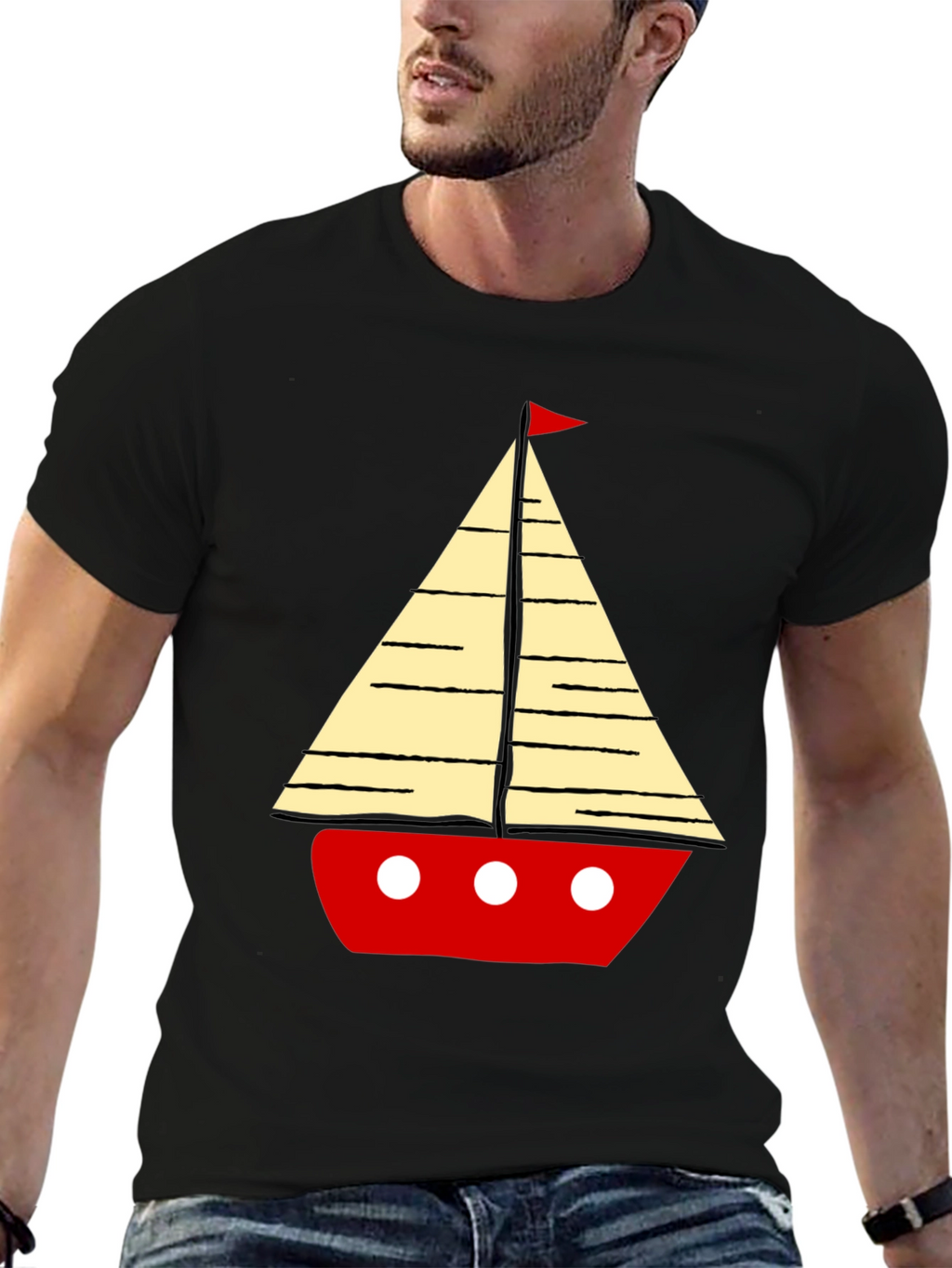 Sailboat Graphic Mens T-Shirt