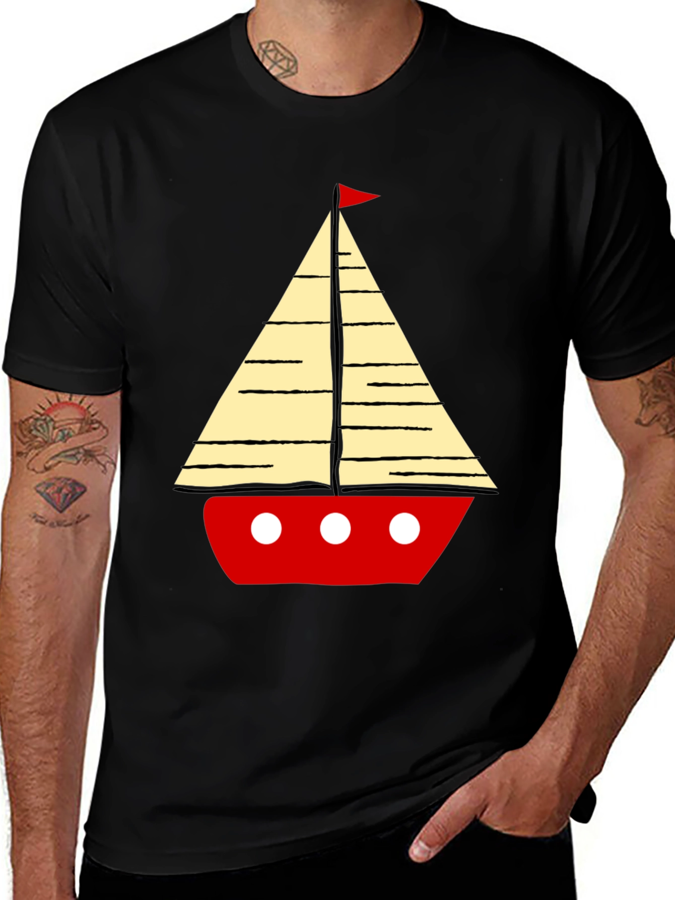 Sailboat Graphic Mens T-Shirt