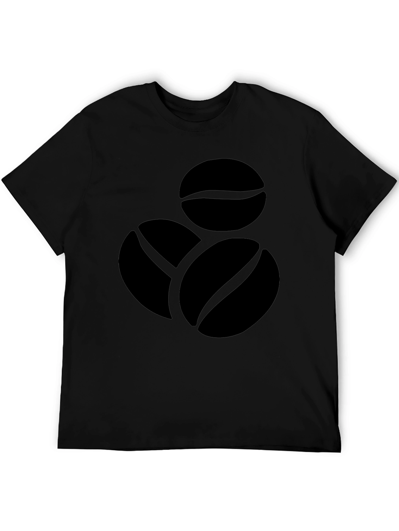 Coffee Bean Graphic Tee - Black Cotton Shirt