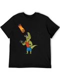 Comet Me Bro T-Shirt: Dino Workout Black Tee