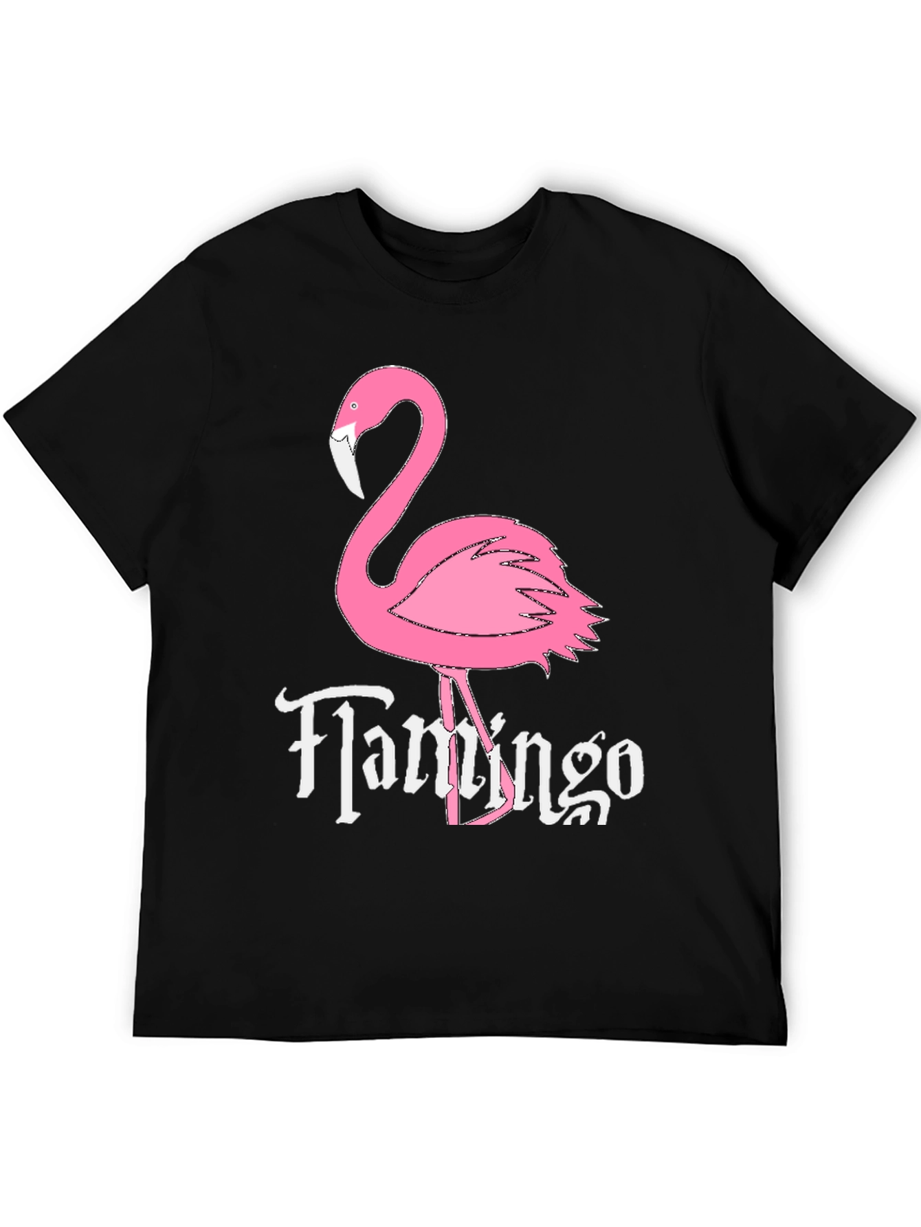 Black Flamingo Graphic Tee - Novelty Casual T-Shirt