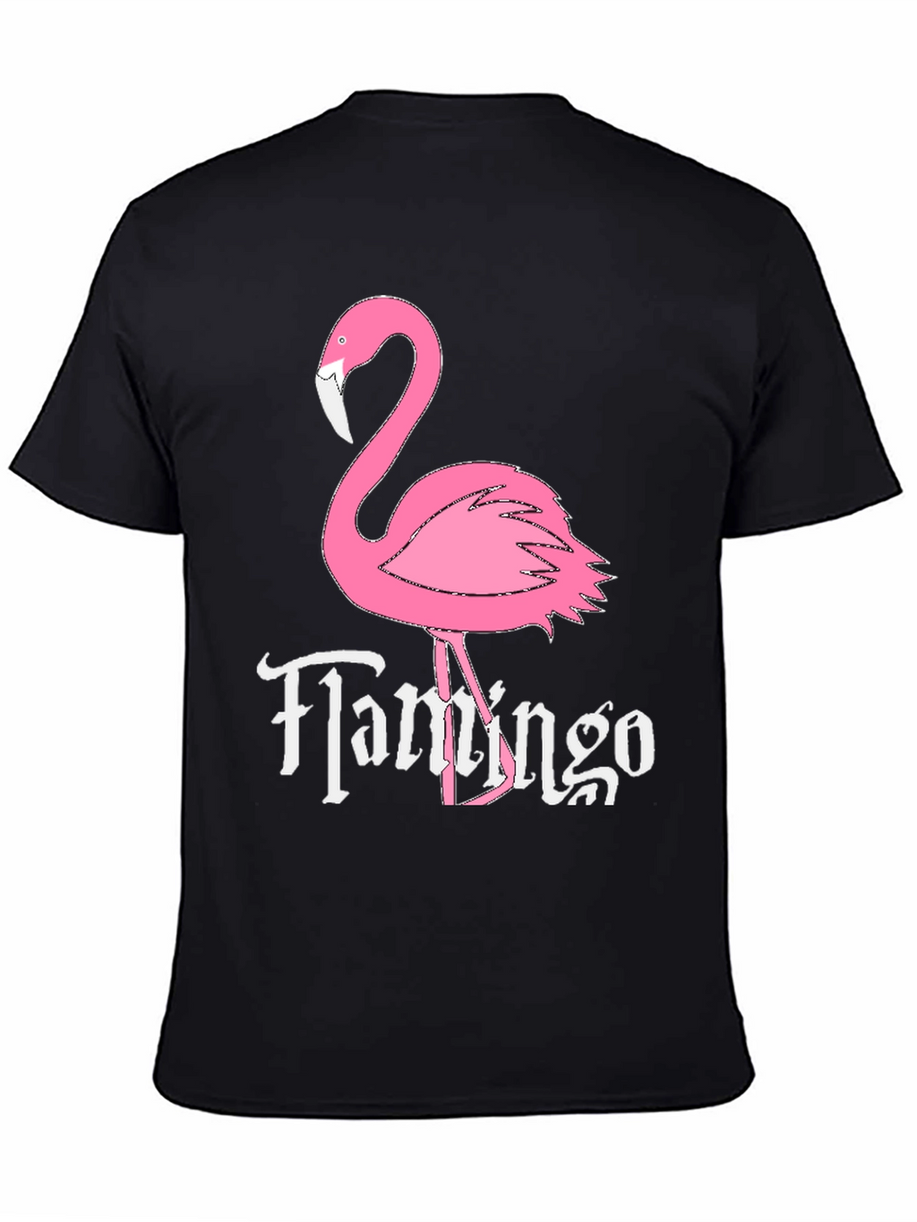 Black Flamingo Graphic Tee - Novelty Casual T-Shirt