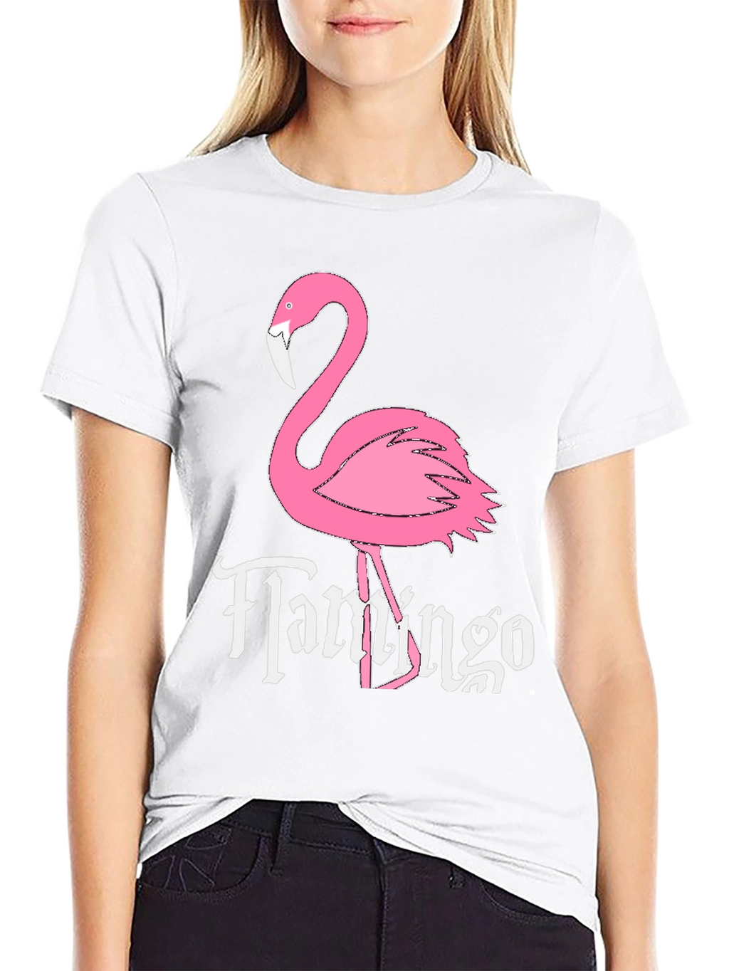 Black Flamingo Graphic Tee - Novelty Casual T-Shirt