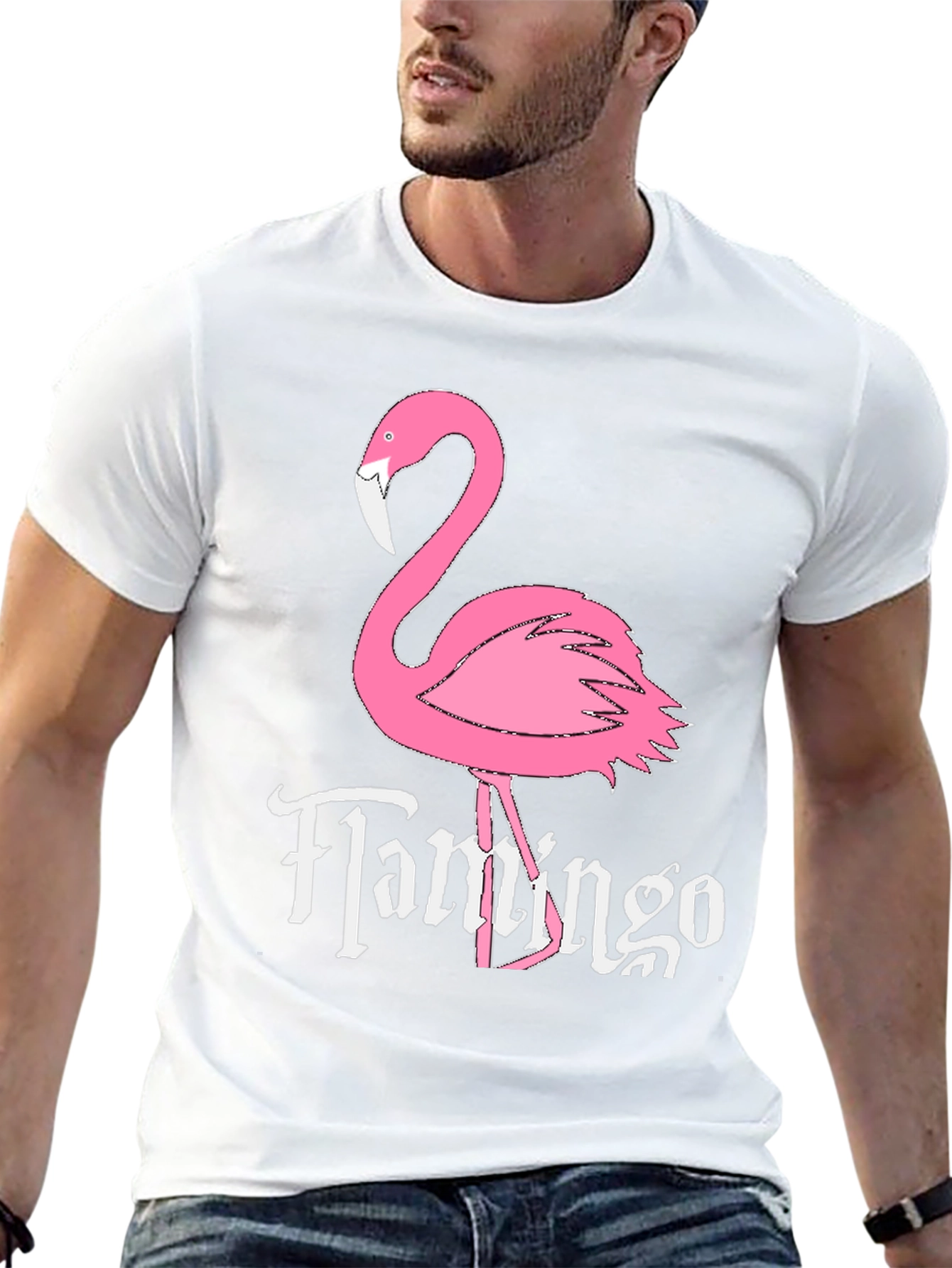 Black Flamingo Graphic Tee - Novelty Casual T-Shirt