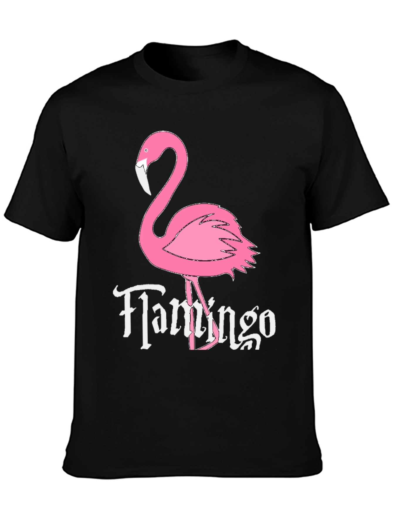 Black Flamingo Graphic Tee - Novelty Casual T-Shirt