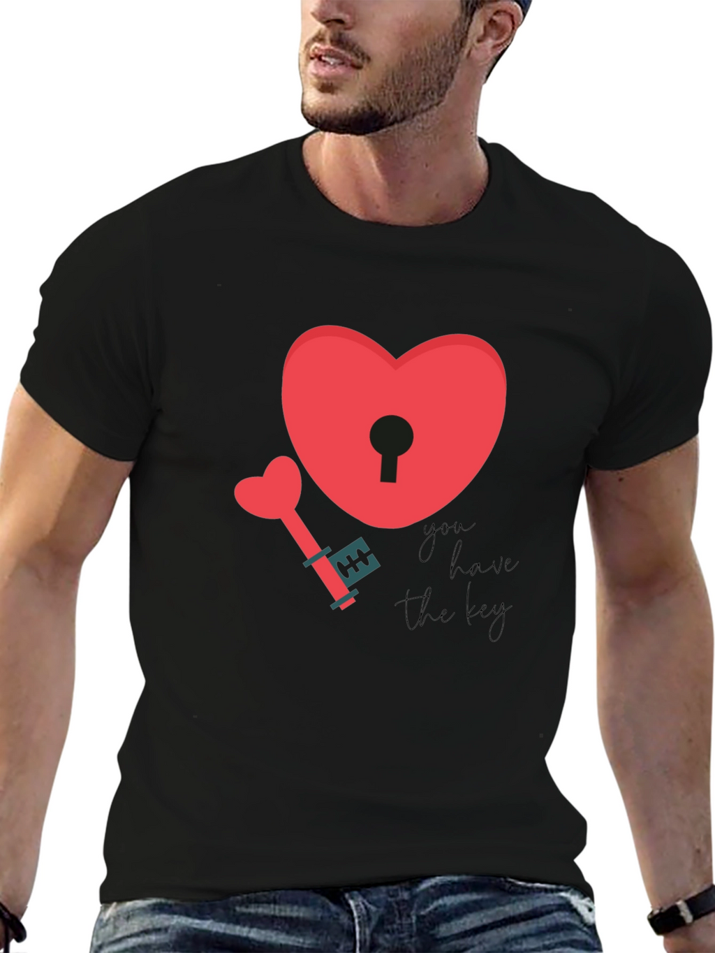 Heart Lock & Key Graphic T-Shirt