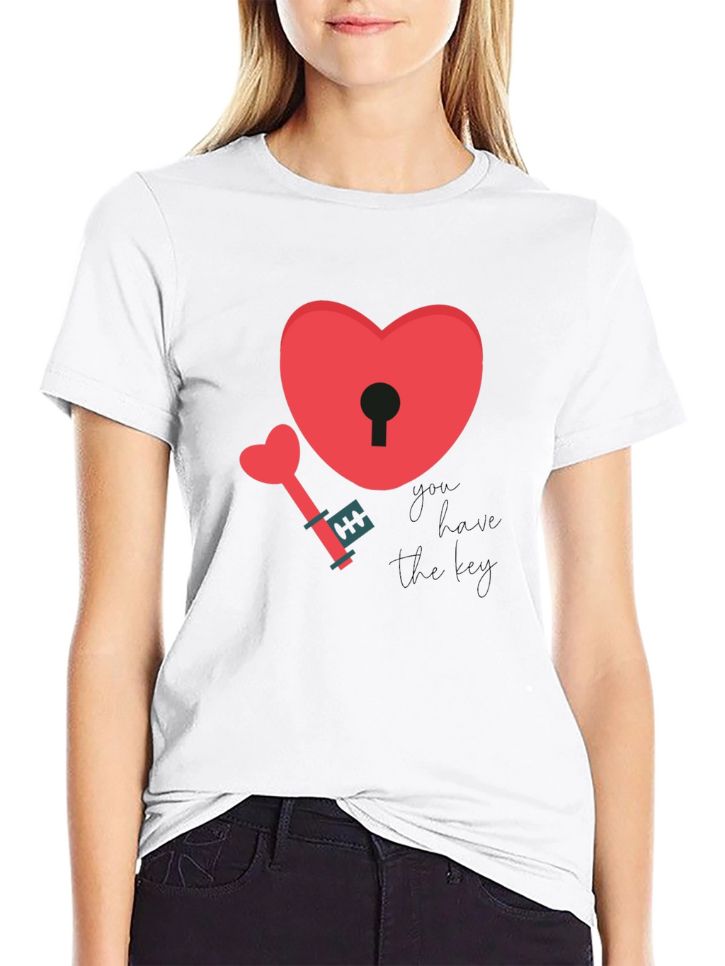 Heart Lock & Key Graphic T-Shirt