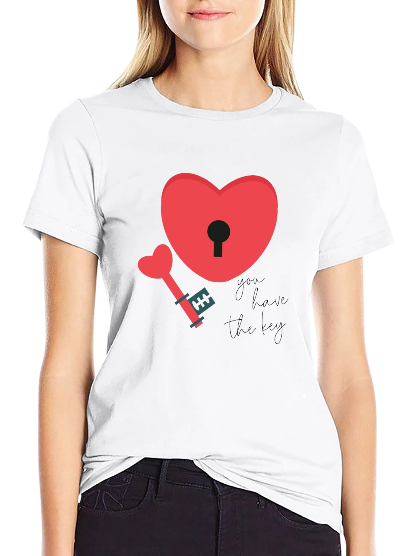 Heart Lock & Key Graphic T-Shirt