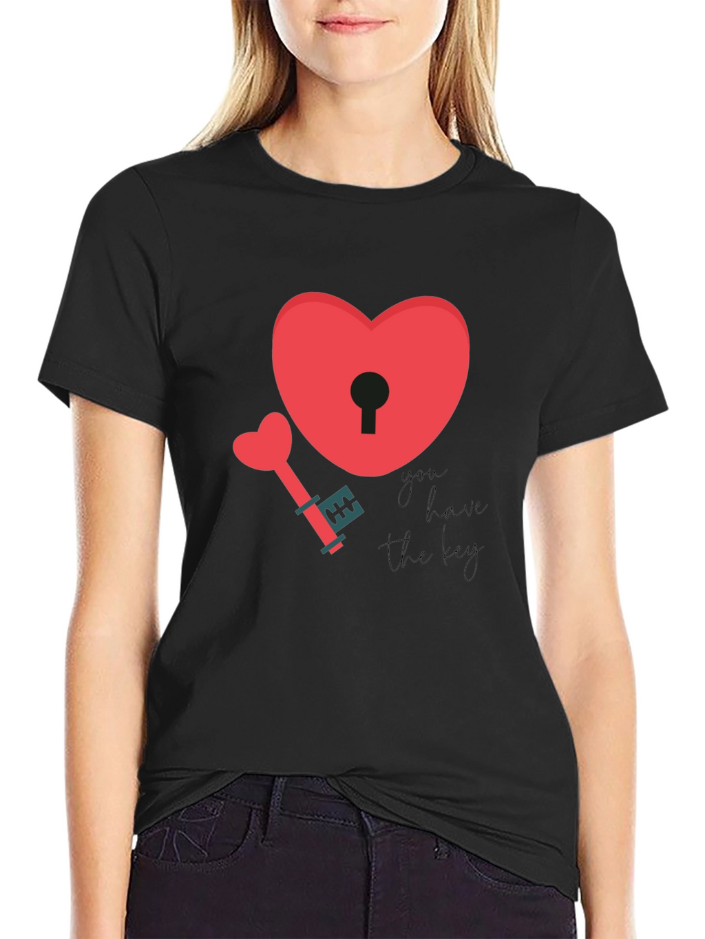 Heart Lock & Key Graphic T-Shirt