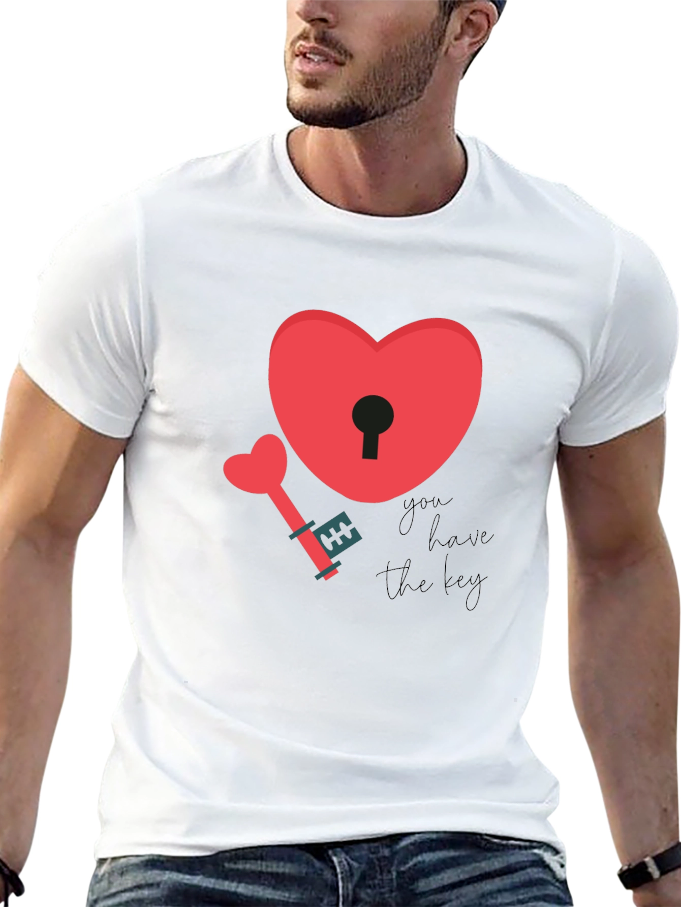 Heart Lock & Key Graphic T-Shirt