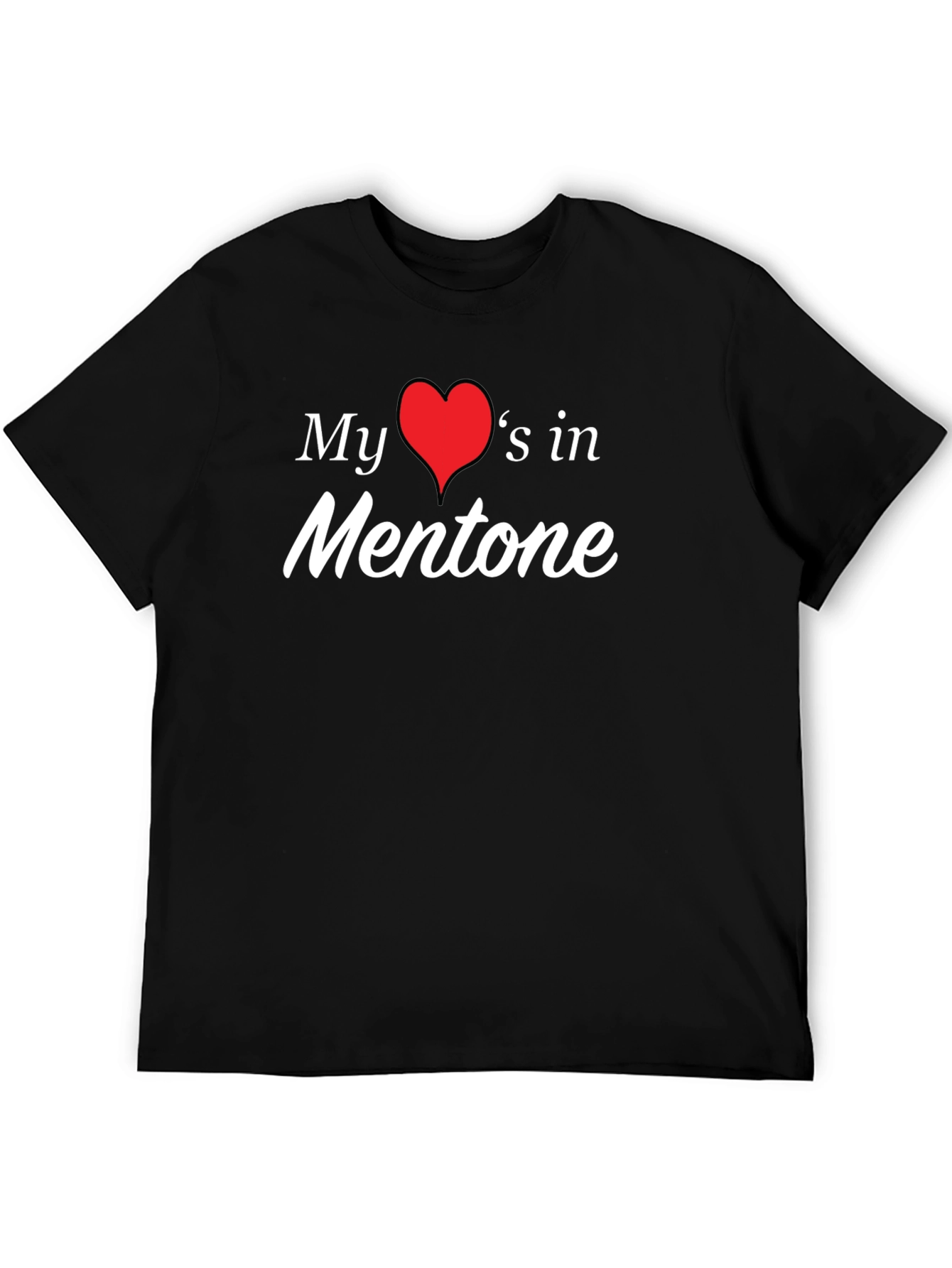 Mentone Love T-Shirt - Stylish Black Tee