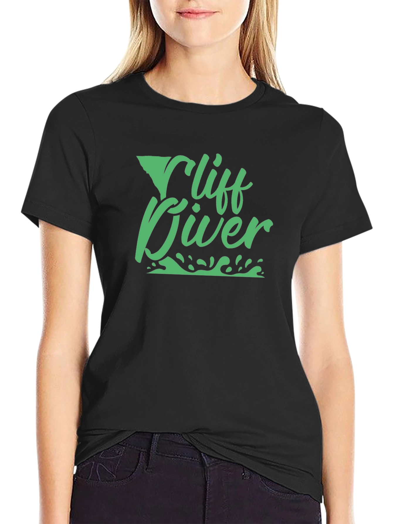 Cliff Diver Graphic Tee - Black