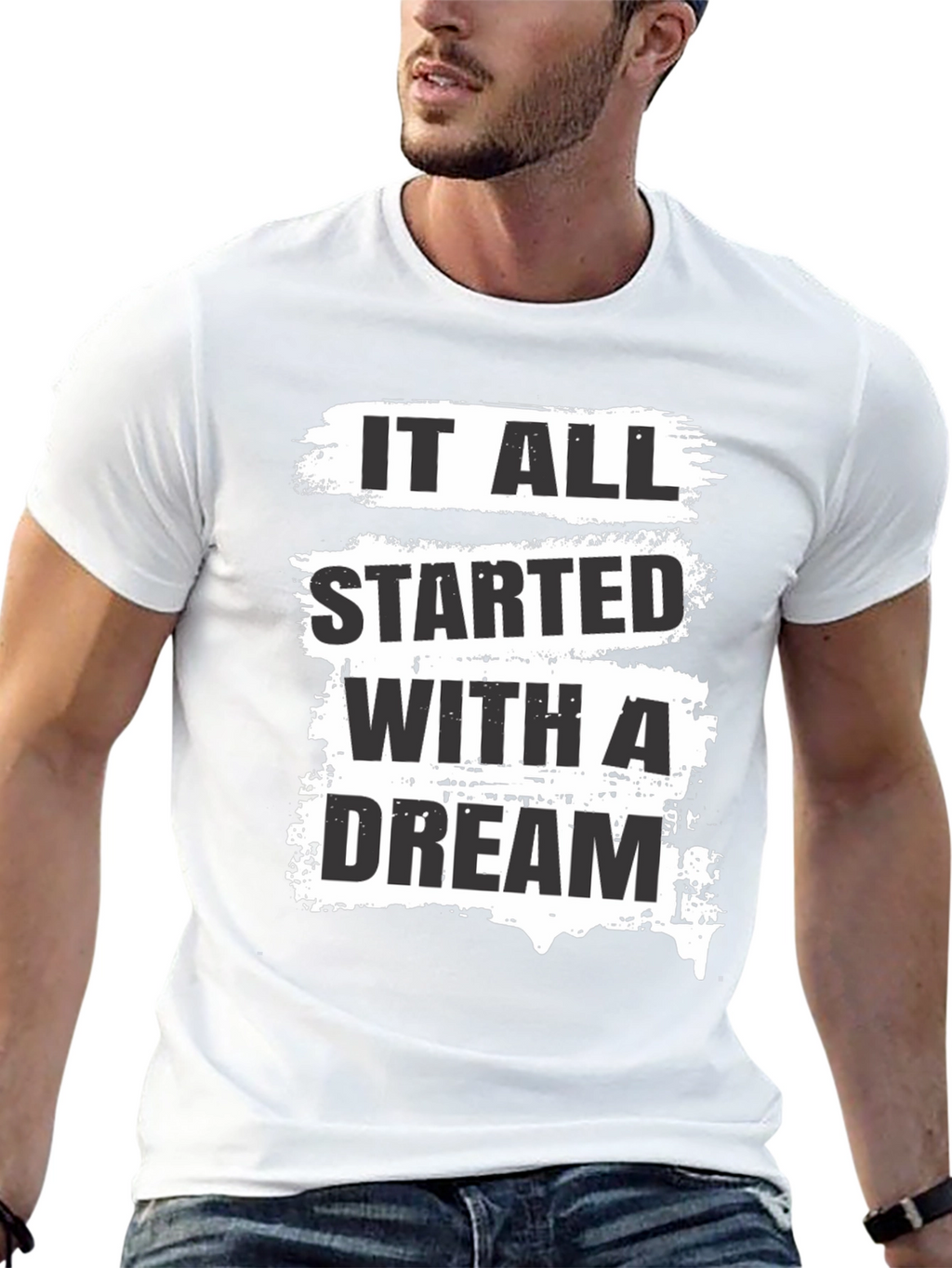 Dream Start Mens Black Graphic Tee