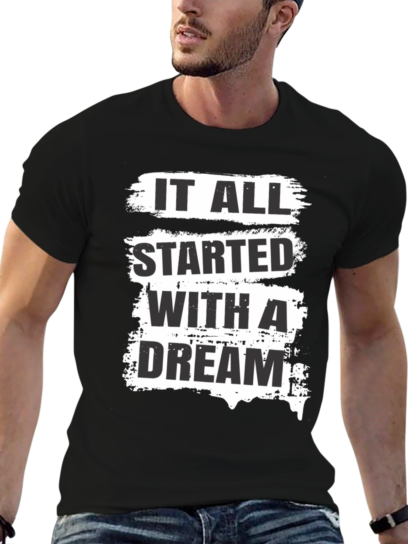 Dream Start Mens Black Graphic Tee