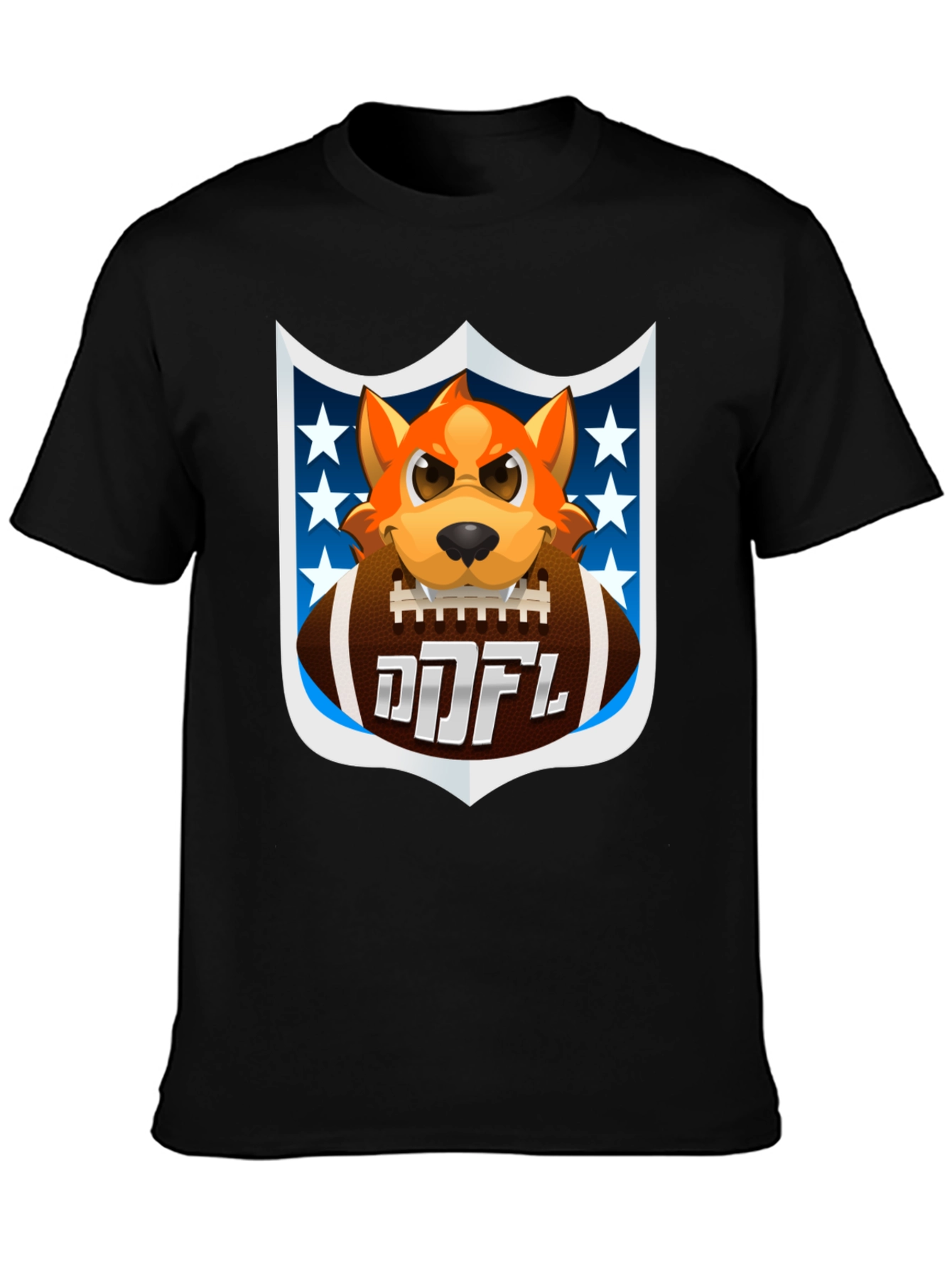 Cartoon Dog Holding Football T-Shirt