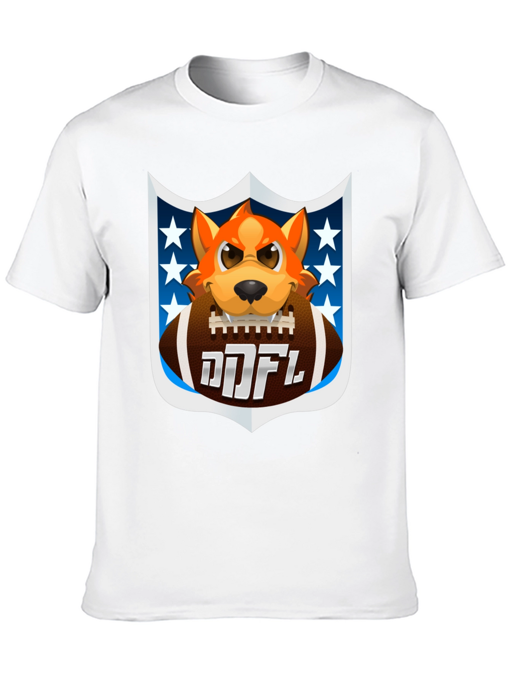 Cartoon Dog Holding Football T-Shirt