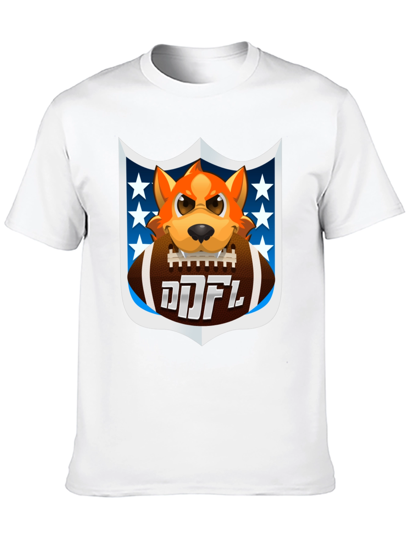 Cartoon Dog Holding Football T-Shirt