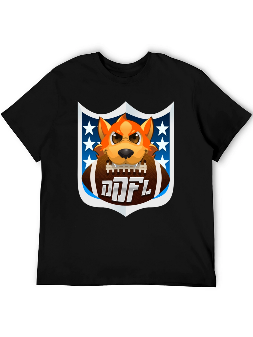 Cartoon Dog Holding Football T-Shirt