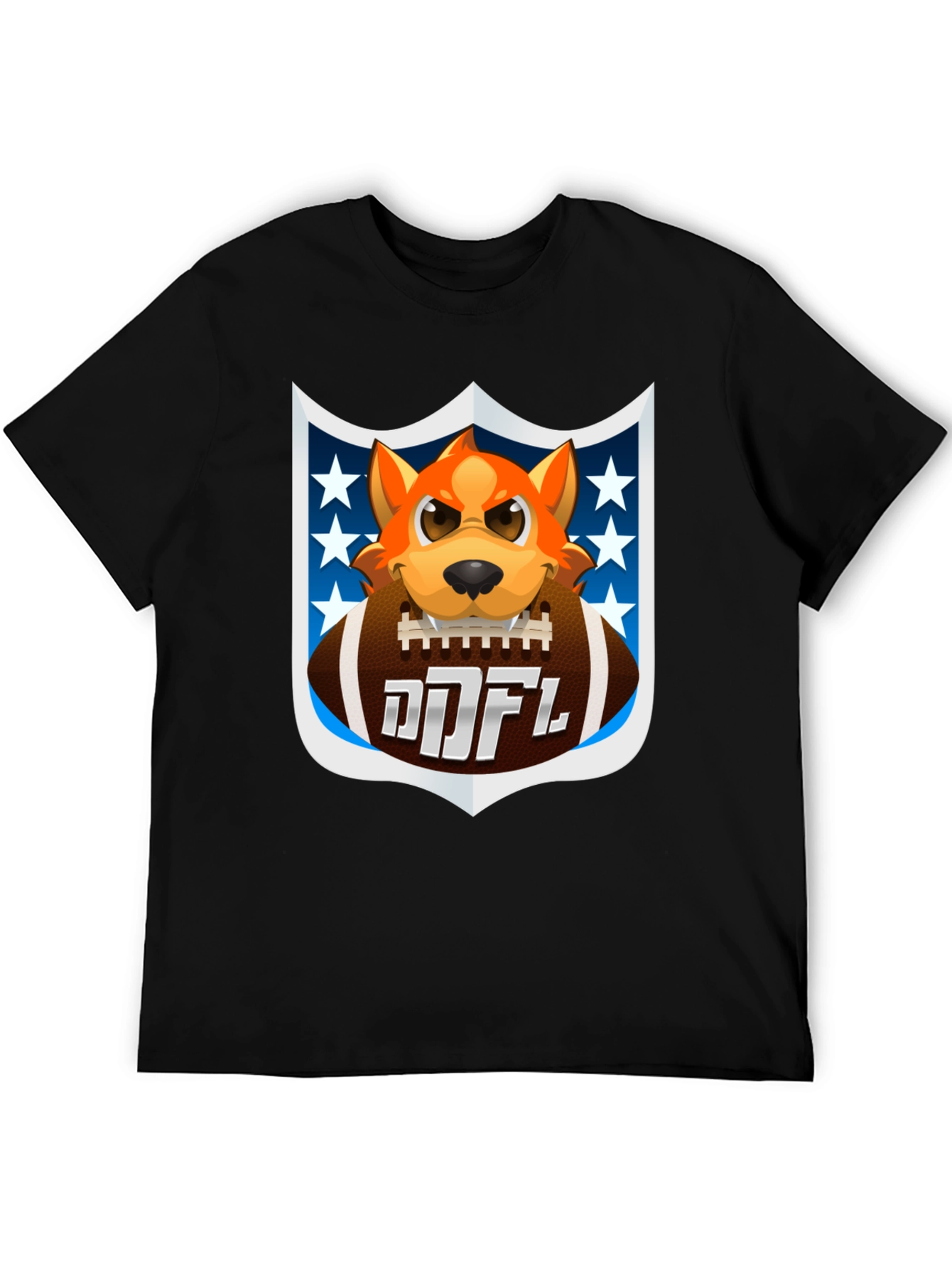 Cartoon Dog Holding Football T-Shirt