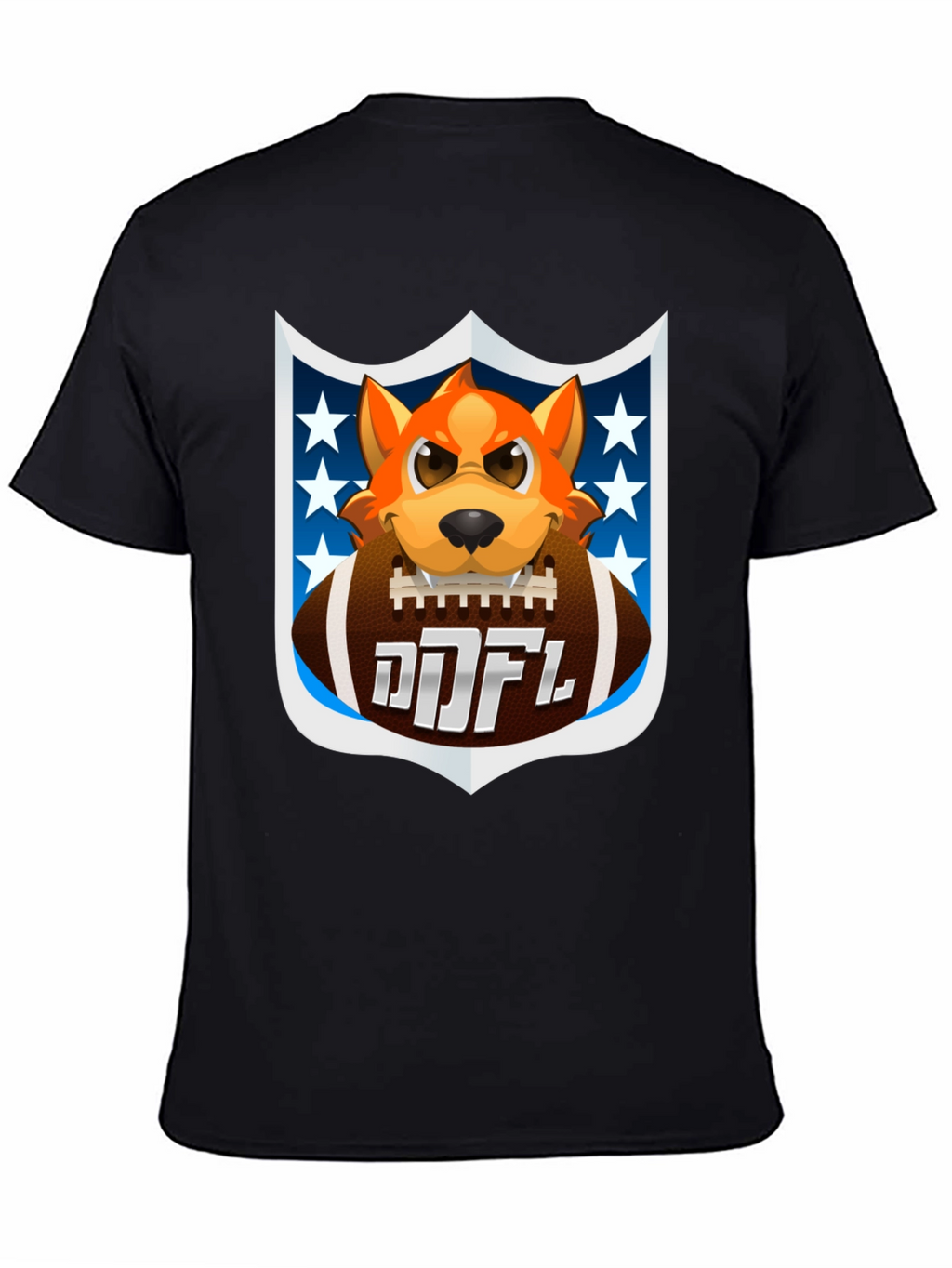 Cartoon Dog Holding Football T-Shirt