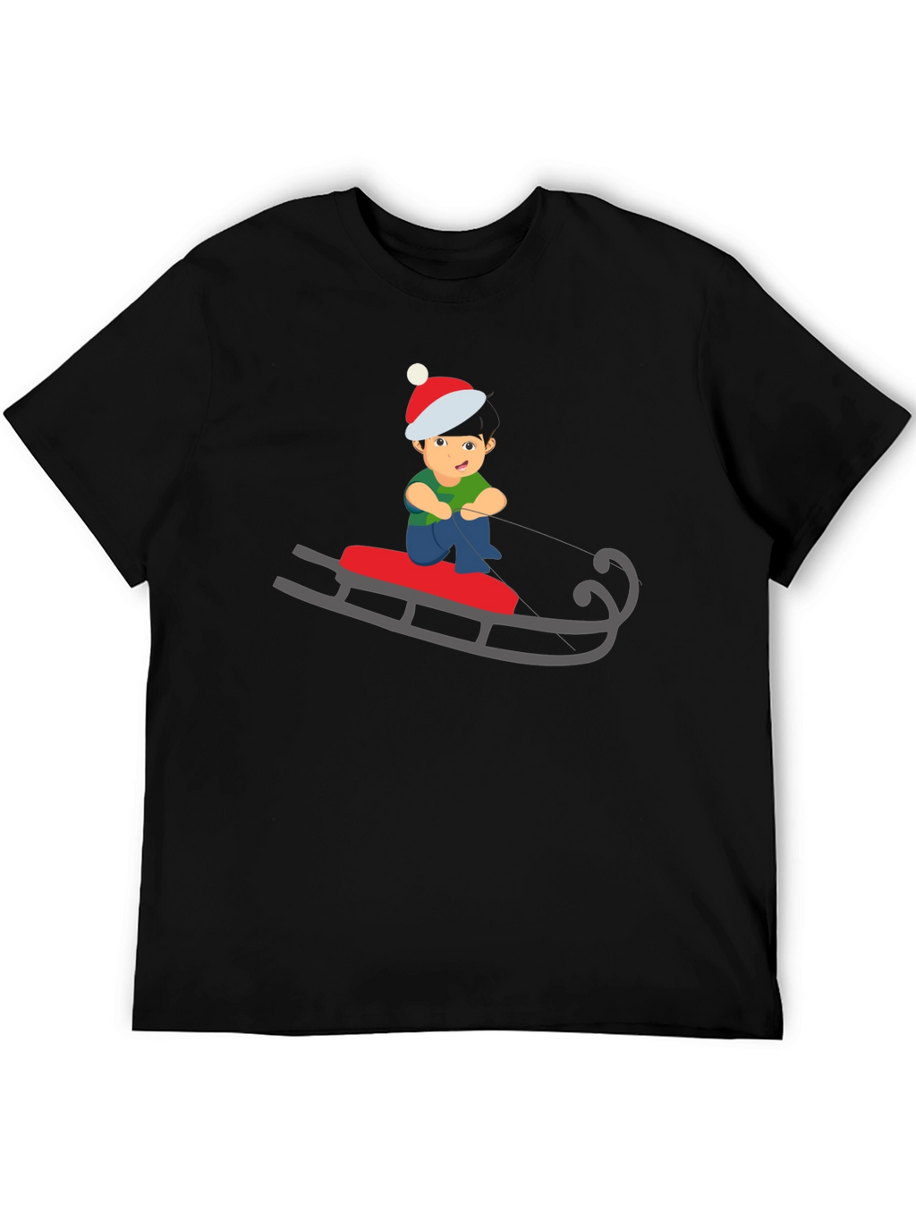 Sledding Boy Graphic Tee - Holiday Fun