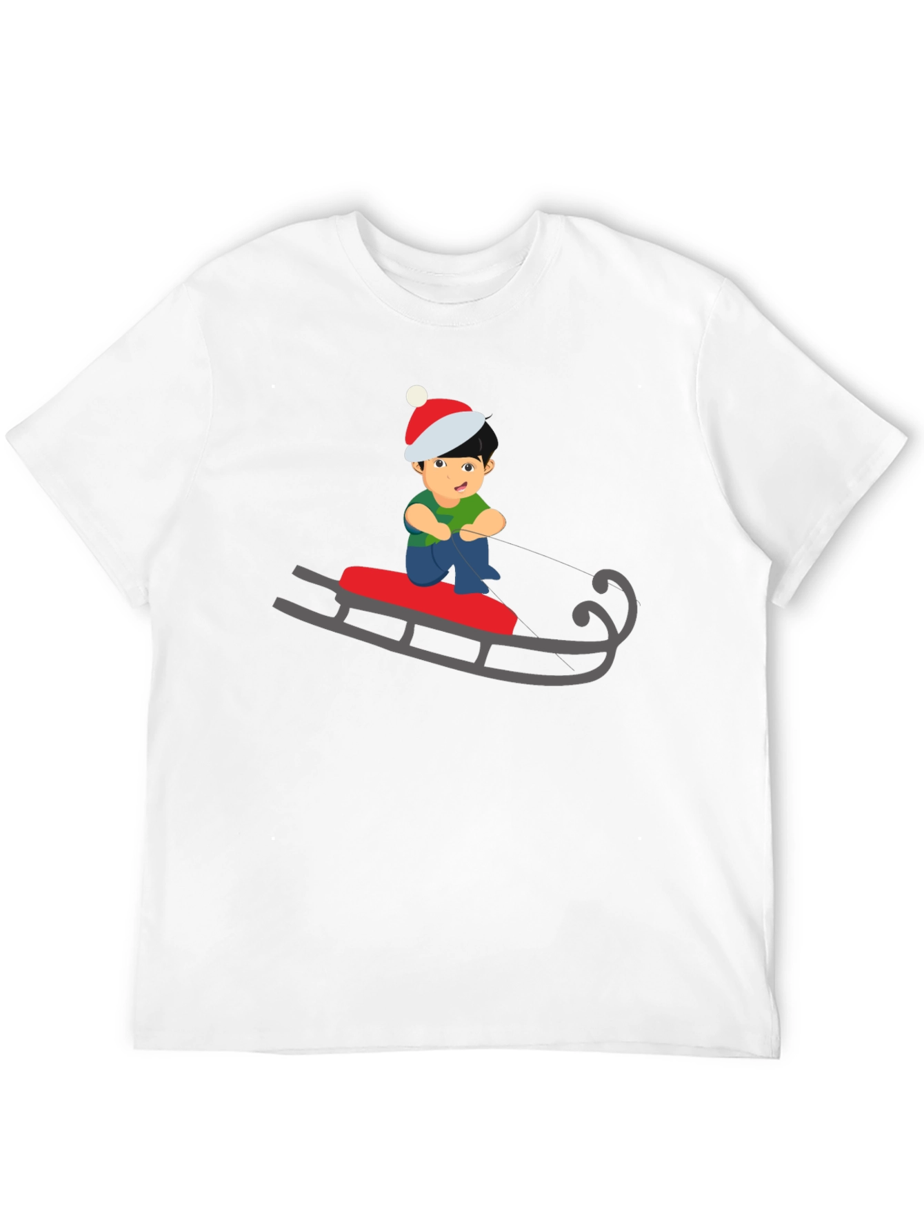 Sledding Boy Graphic Tee - Holiday Fun