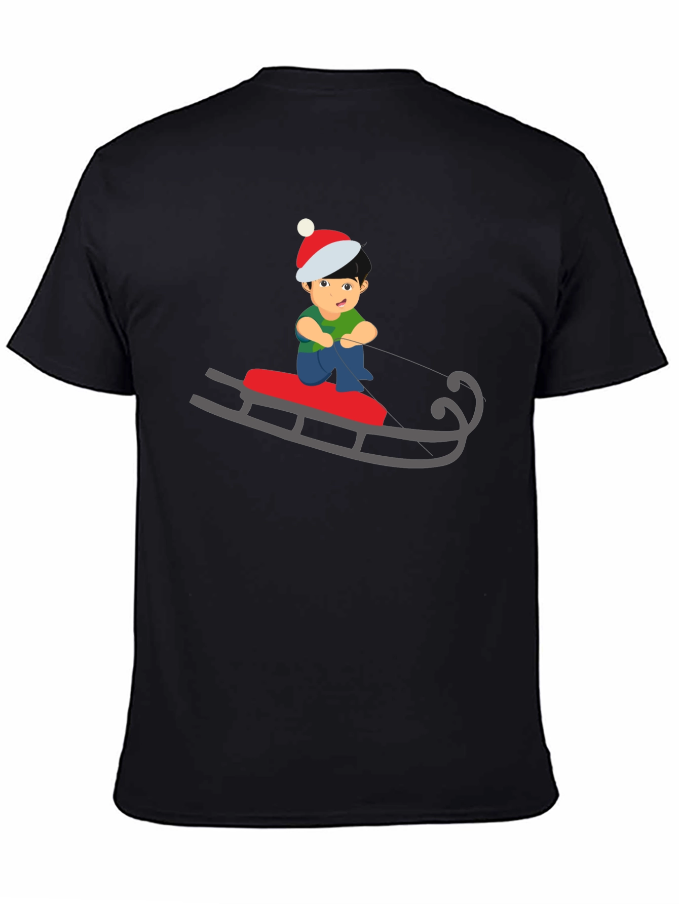Sledding Boy Graphic Tee - Holiday Fun