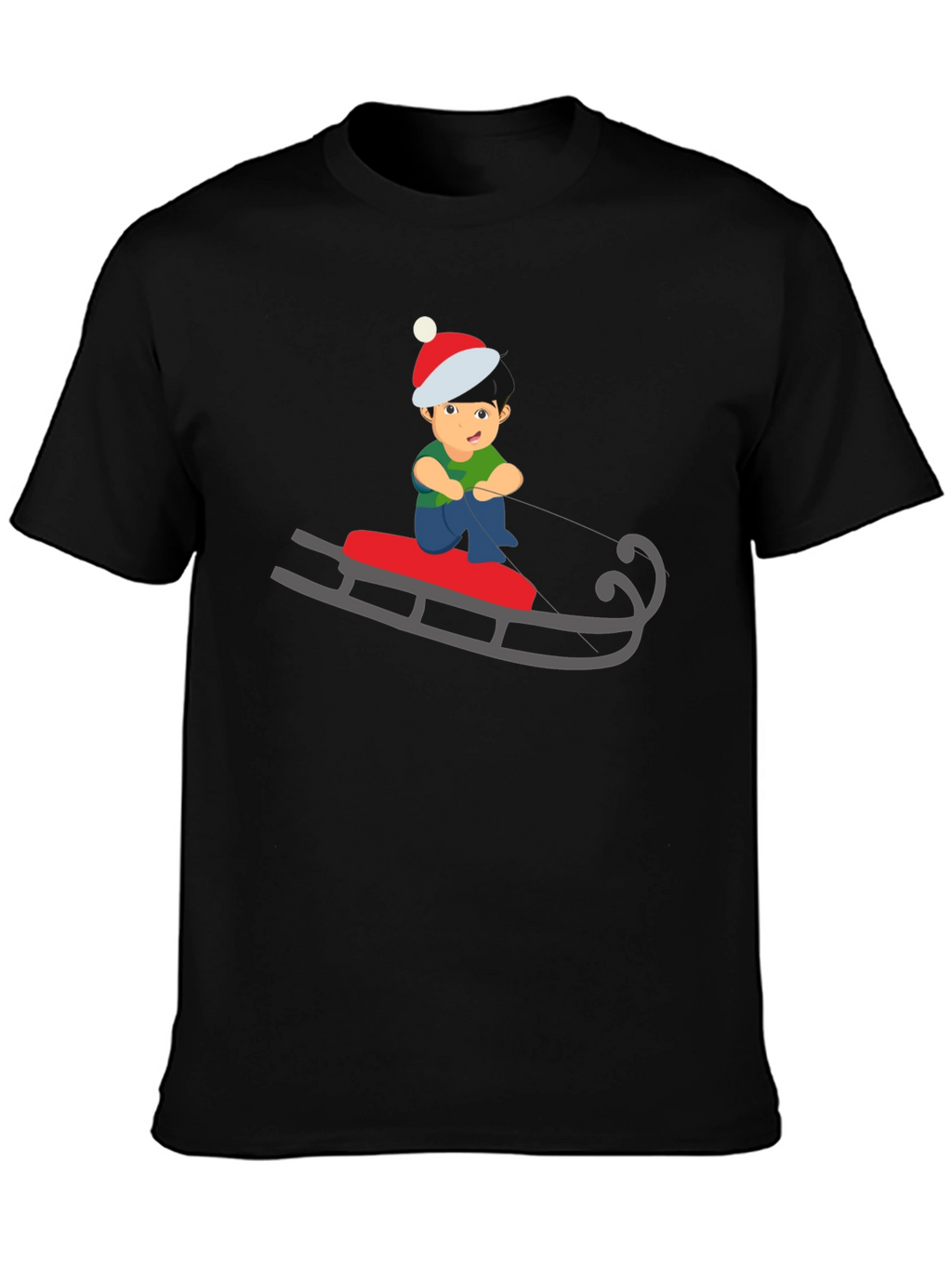 Sledding Boy Graphic Tee - Holiday Fun