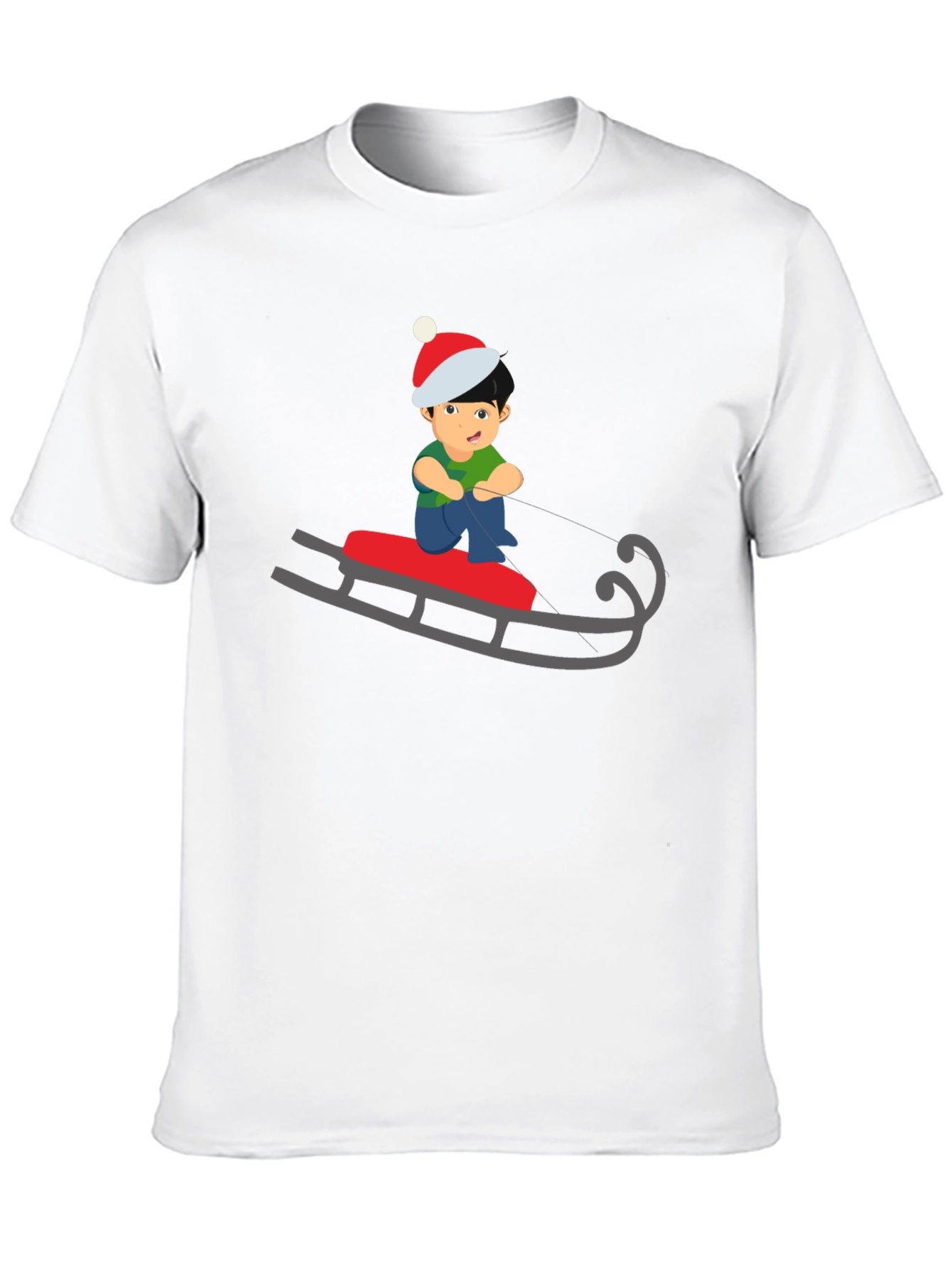 Sledding Boy Graphic Tee - Holiday Fun